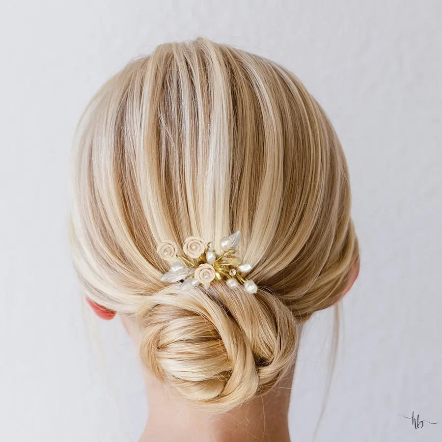 Braden Pearl & Crystal Filigree Hair Comb | Haute Bride