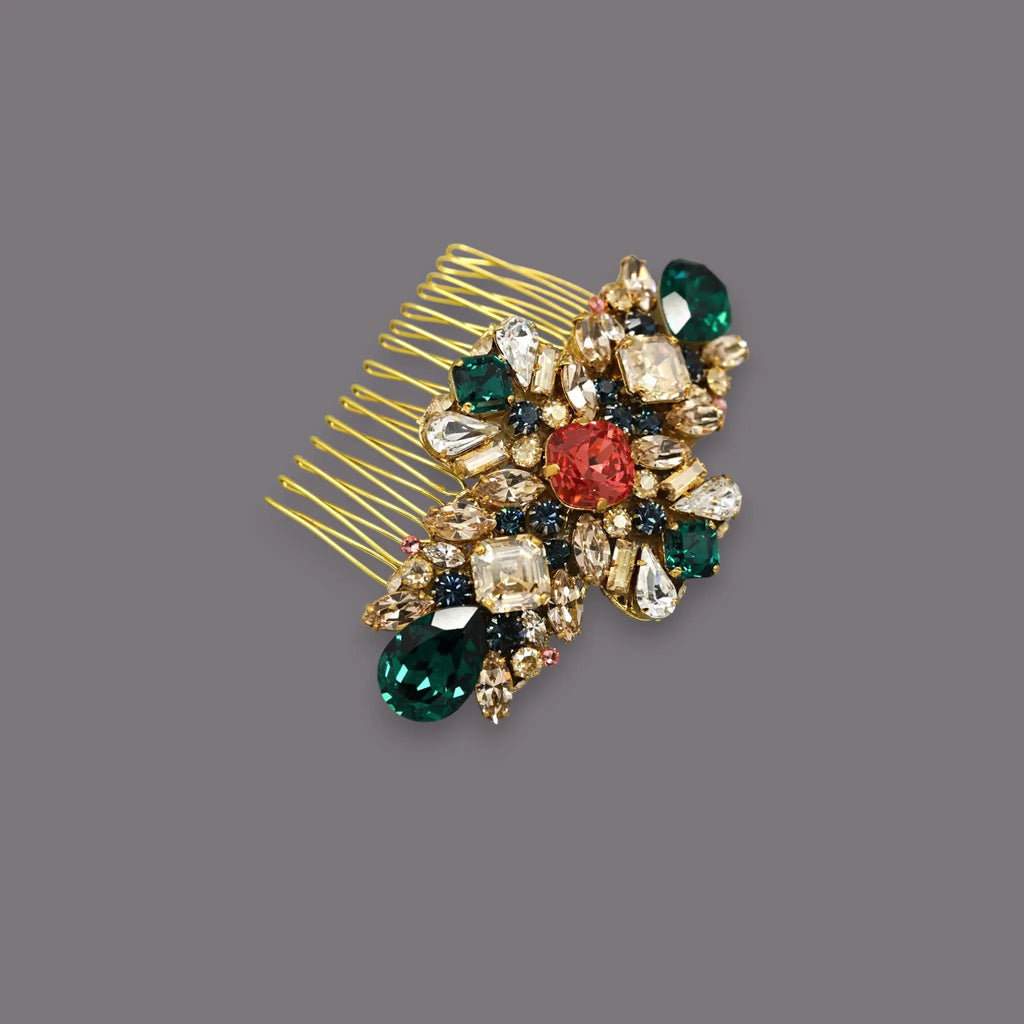 Haute Bride Small Crystal Bridal Hair Comb, Gold, Champagne, Opal NWT Braden Pearl & Crystal Filigree Hair Comb | Haute Bride main image 2
