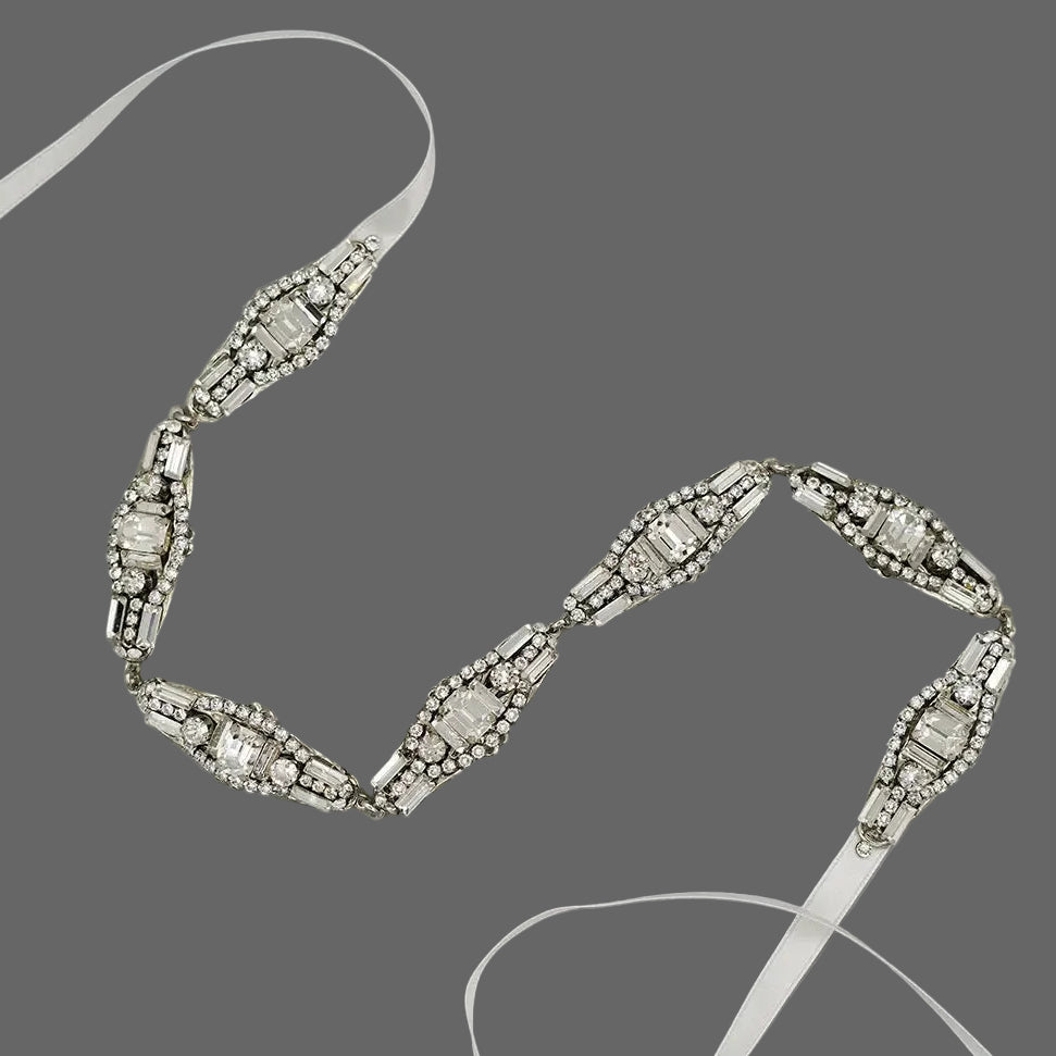 Brynleigh Art Deco Rhinestone Bridal Belt | Haute Bride display picture 3