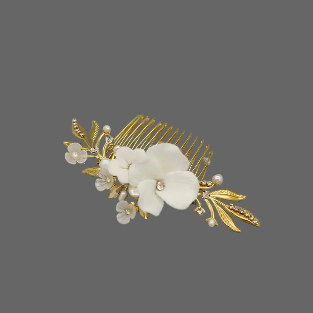Jade Hair Comb - Haute Bride