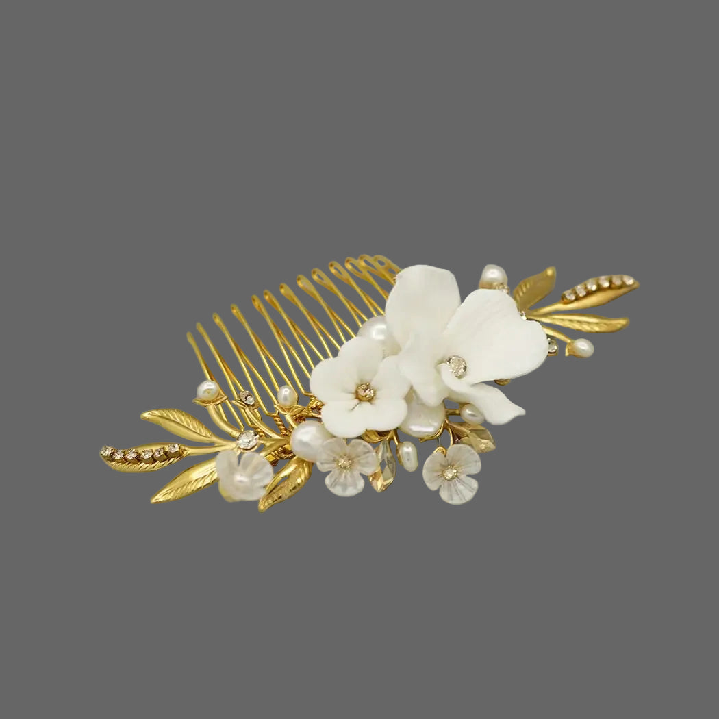 Jade Hair Comb - Haute Bride display picture 1