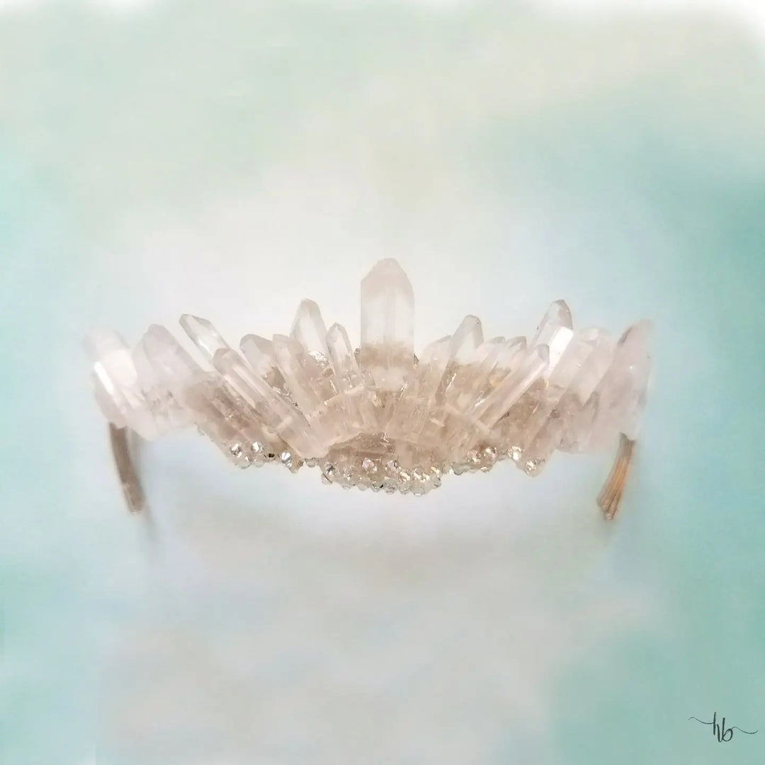 Quartz crystal tiara Lady of the Lake Crystal Crown :: Clear Quartz – Elemental Child main image 2
